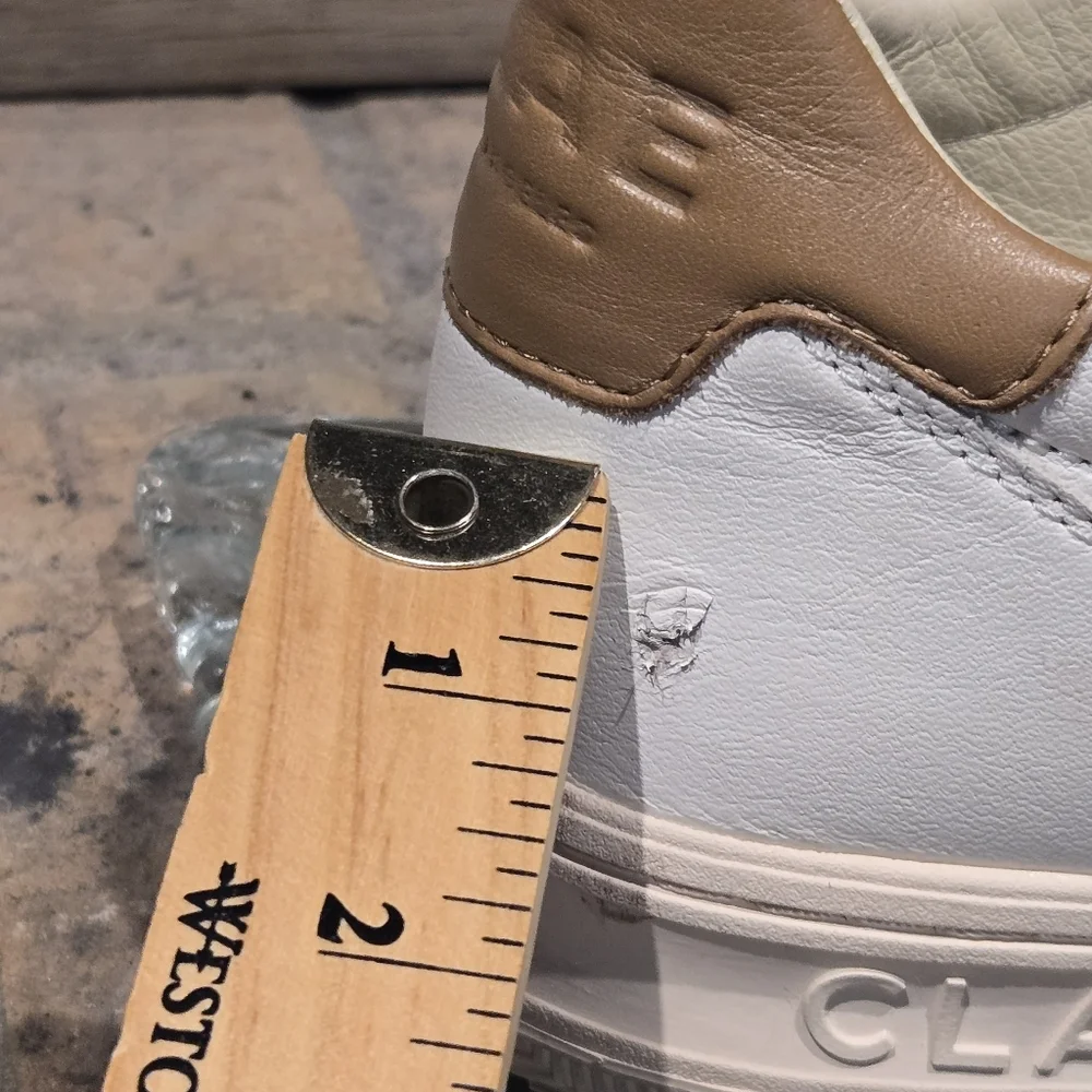 CLAE Malone Sneaker Off White Brown Mens Sz 11.5